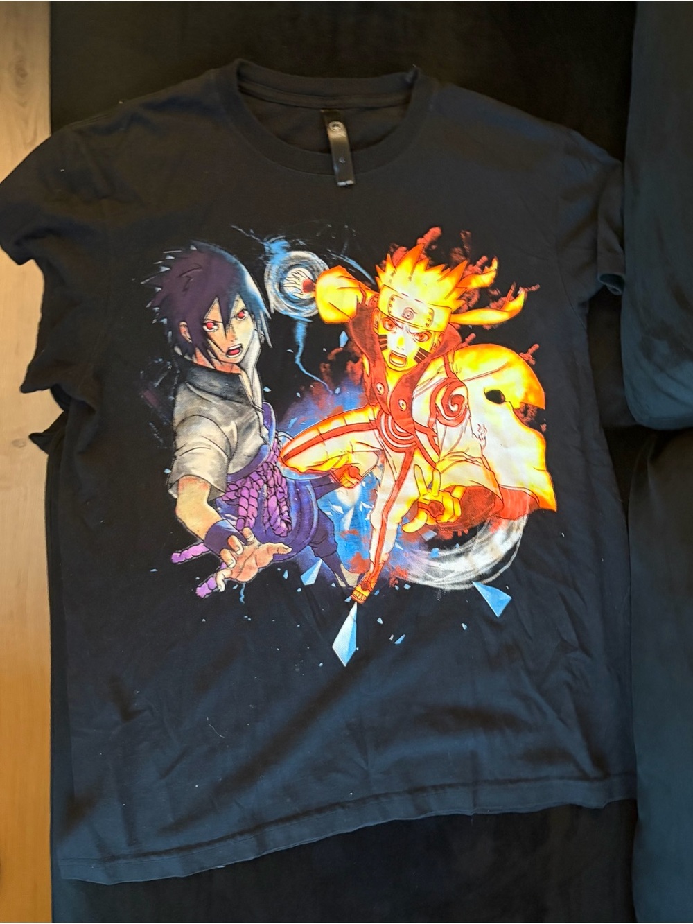 Naruto & Sasuke Graphic Short Sleeve Tee - Black